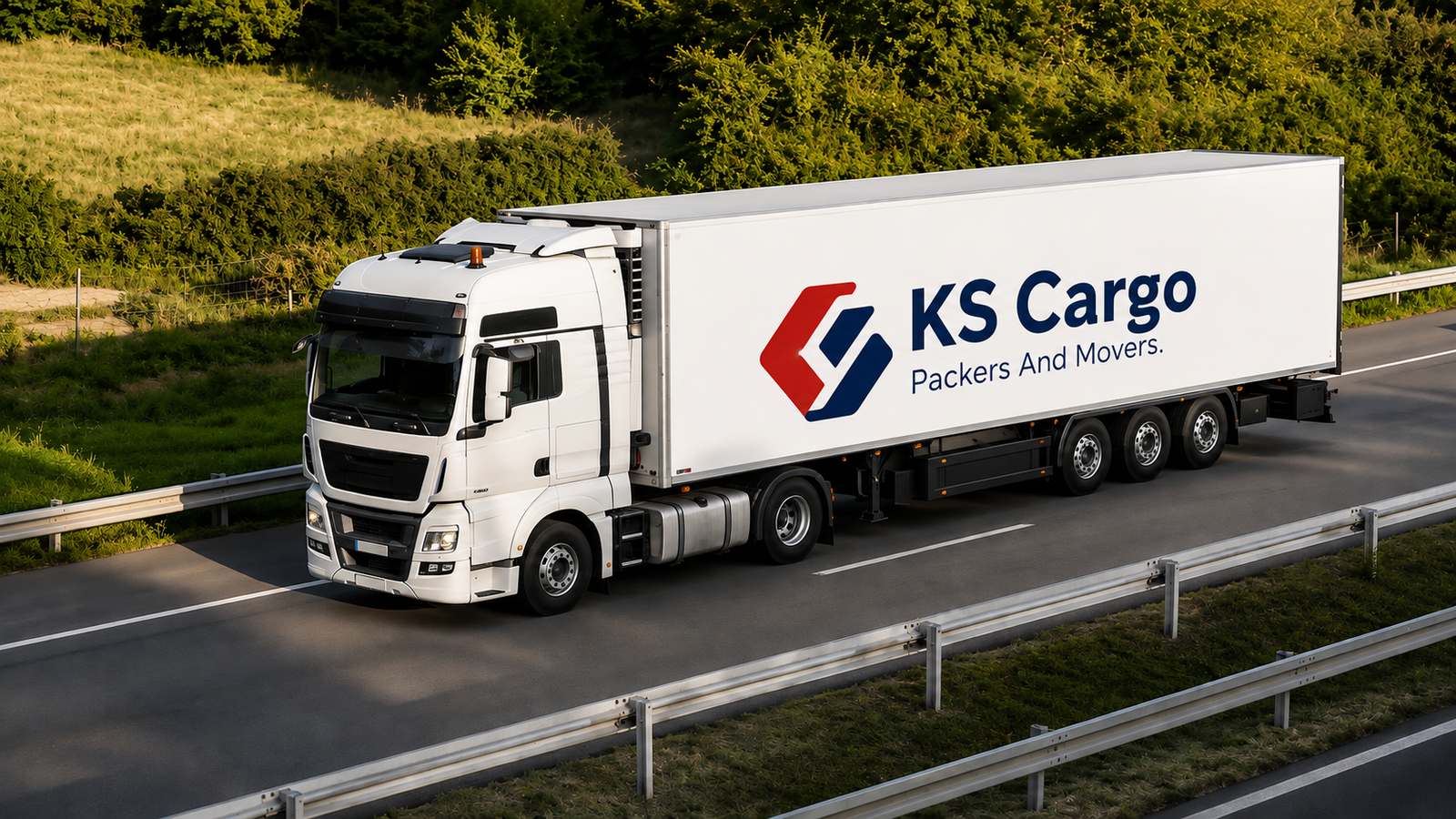 KS Cargo Truck on a Sunlit Highway